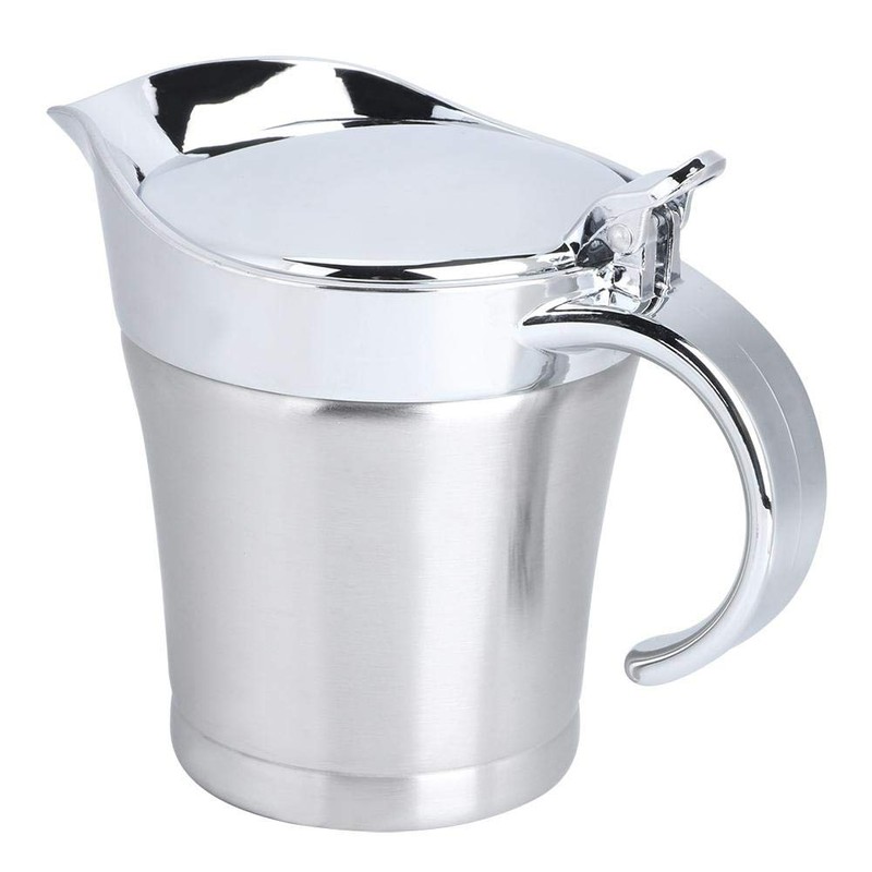 Gravy Boat, 450ml 304 Stainless Steel Double Layer Insulation Flavor