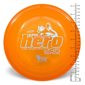 Hero Disc USA Superhero 235 K9 Candy Plastic Dog Disc, Outdoor Dog Toy and Pet Disc, Puncture Resistant Dog Flying Disc (Orange)