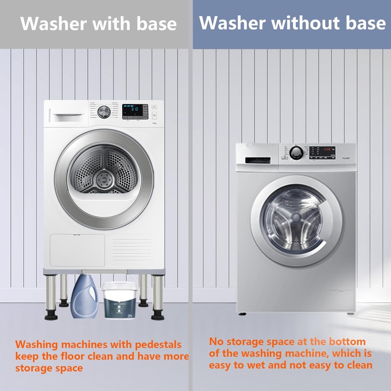 HEYLEAYAR Mini Fridge Stand, Universal Adjustable Washing Machine Stand with