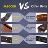 JASGOOD Mens Leather Belt for Buckle,Snap Buckle Replacement Leather Strap,Black