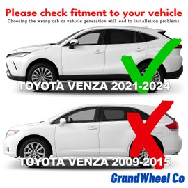 Window Deflectors Smoke Tinted in-Channel Side Window Vent Visor Deflectors Rain Guards Compatible with Toyota Venza 2021-2024 - 4pcs. GW0821