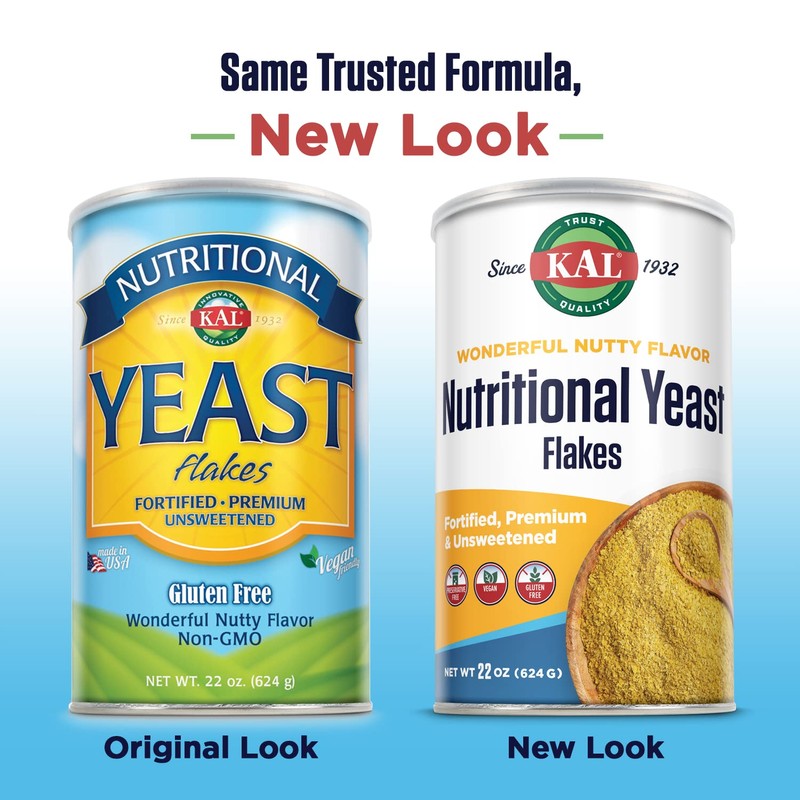 KAL Nutritional Yeast Flakes, Fortified with B12, Folic Acid &