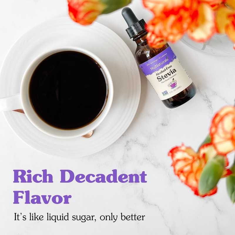 NuNaturals Liquid Stevia, Sugar-Free Sweetener, Plant-Based Sugar Substitute, Zero Calorie,