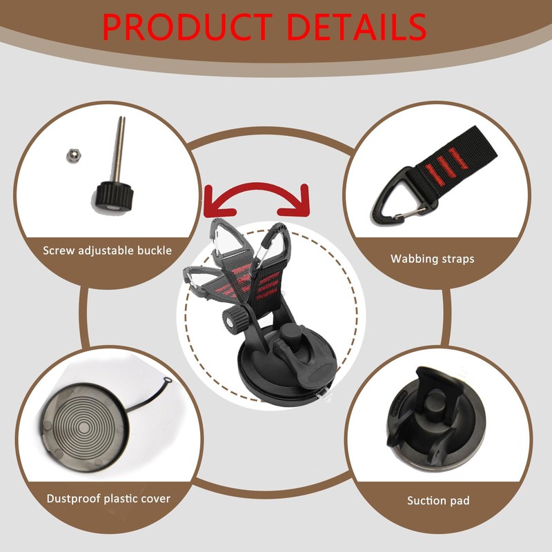 Heavy Duty Suction Cups Anchor with Hooks, Suction Cup Camping