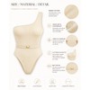 Women’s One-Shoulder One-Piece Swimsuit for Beachwear – Belted Monokini for