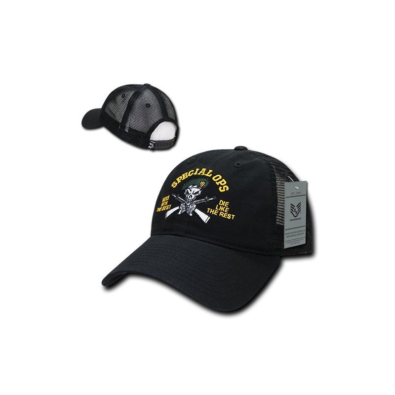 Rapiddominance Spec Ops Relaxed Trucker Caps, Black