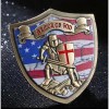 ARMOR OF GOD RELIGIOUS SHIELD SILVER COLORIZED ART MEDAL CHALLENGE