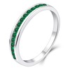YL Stackable Ring Sterling Silver Created Emerald Eternity Bands for