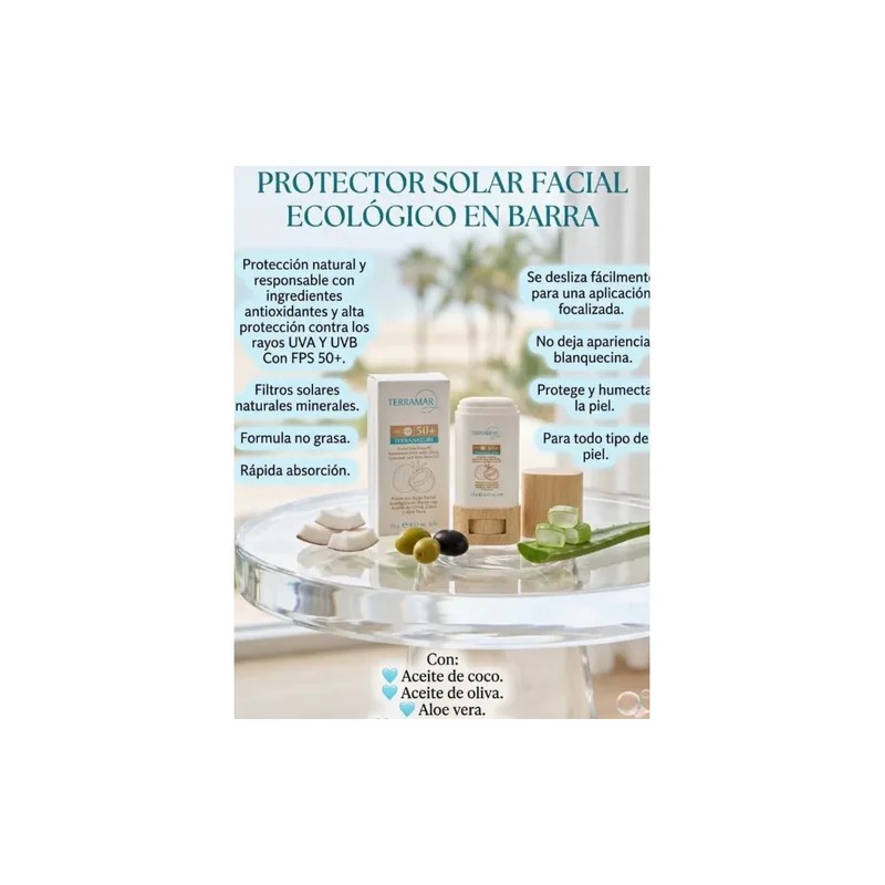 Protector Solar Facial Ecológico en Barra Organic Face Sunscreen Stick