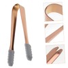 Mobestech 4pcs Ice Cube Tongs Stainless Steel Food Tongs Non-Slip