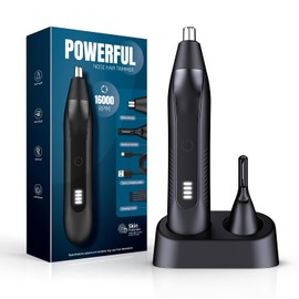 2 in 1 Nose Hair Trimmer for Men - LED Power Display, 16000RPM Motor, Electric Ear & Eyebrow Grooming Kit, Nose Hair Cutter & Remover, Face & Body Clipper, Gift for Male Men Christmas Father's Day