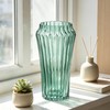 10 inch Green Glass Flower Vase for Pampas Grass, Medium