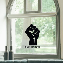 Vinyl Wall Art Decal - Fist Black Lives Matter - 25" x 16" - Empowerment Motivational Inspirational Black Power Symbol Quote Sticker Decor to Support Equality Strength Icon Human Civil Rights (Black)