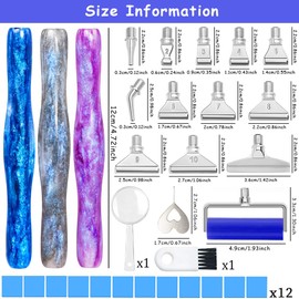 Praise V Do Diamond Painting Art Drill Pen Kit with Screw Stainless Steel Tip Nibs Placers Roller Tool Accessories, Ergonomic Diamond Art Pen for 5D Diamond Paint Bead Dot New PurGreyBlue