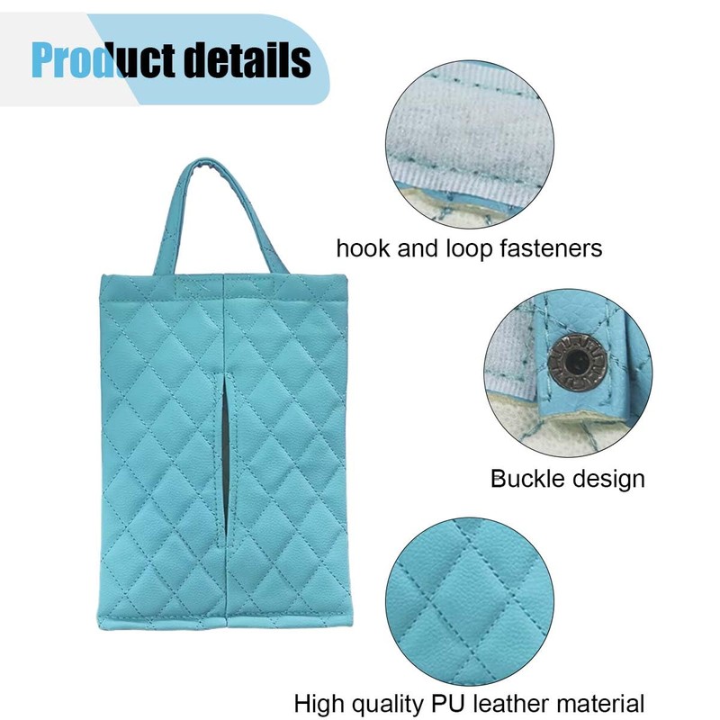 Car Tissue Holder, PU Leather Car Backseat Napkin Holder, Rectangular
