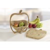 Wenko Maximex Foldable 2-in-1 Bamboo Fruit Basket, Antibacterial, Can be