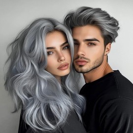 Cool-Toned Gray Hair Dye for Men & Women - Lasts 1-2 Days, Silver Streaks or Full Coverage - Great for Anime Looks, Costume Parties & Fashion Styles"