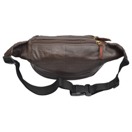 Fanny Pack Genuine Leather Waist Bag For Men Women With RFID Protected Front Pocket & Multiple Pockets (Brown)