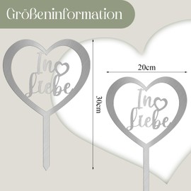 Photect Heart Grave Stake Grave Decoration with Saying In Liebe Weatherproof Grave Decoration Heart Grave Decoration Metal Steel Rust Patina Cemetery Decoration for Memory Keepsake Mourning