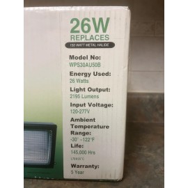 MAXLITE MAXLED MAXLITE 26W LED ULTRA LONG LIFE DUSK TO DAWN SM WALL PACK, BRONZE (95185)