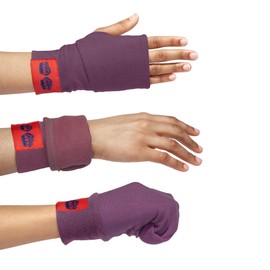FLIPMITS Fingerless 3-in-1 Performance Gloves | Running, Hiking, Gym Workouts, Cycling, Yoga, Pilates, Driving, Sewing, Video Games, Sweat Wicking, Insulating (Plum Lucky, Small)
