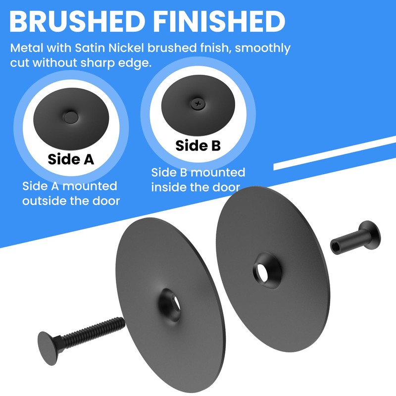 MILYARD 2 Pcs 2-5/8" Diameter Door Hole Cover Plate, Round
