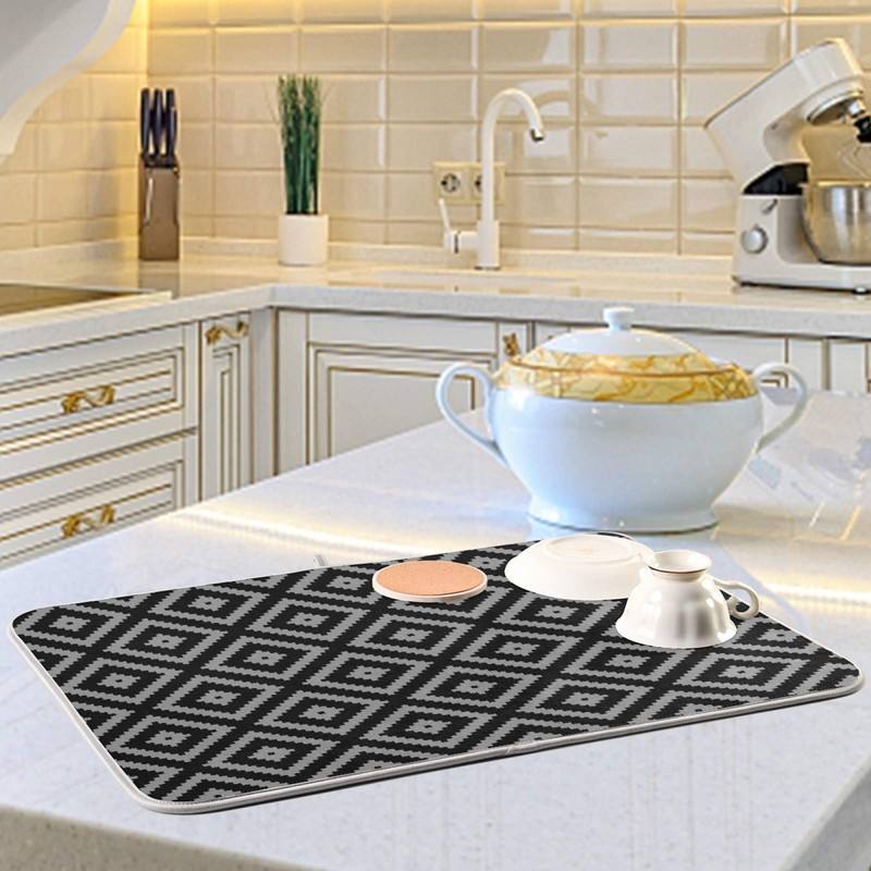 Super Absorbent Dish Drying Mat Microfiber Fast-Drying Dish Mat 24"