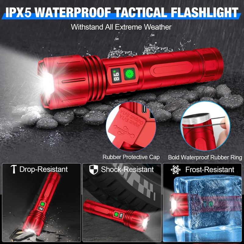 Banral Flashlights High Lumens Rechargeable, Super Bright LED Powerful Flashlight,