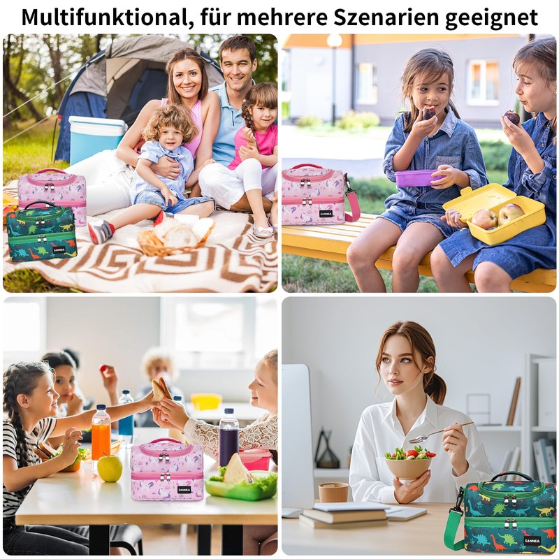 Smlper 7L Children's Cool Bag, Lunch Bag, Adjustable Shoulder Strap,