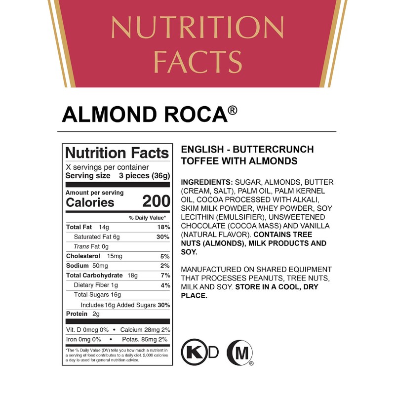 Almond Roca Buttercrunch Toffee with Chocolate and Almonds (Pack of
