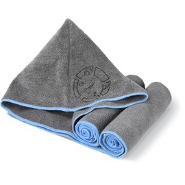 LINECY Pet Towel, Ultra Water Absorbent, Thin, 2 Pieces, 15.7 x 31.5 inches (40 x 80 cm), Microfiber, Quick Drying, Antibacterial, Luxury Bath, Bath, Oval with Pockets, Light Gray