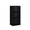 Hodedah Import 3 Shelf Bookcase, Black