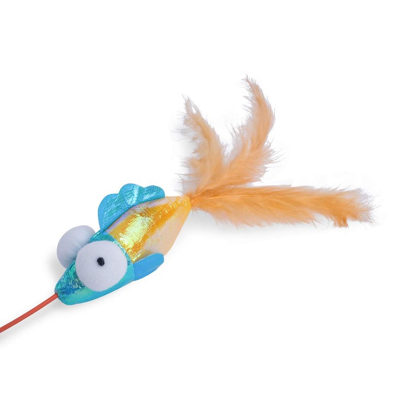 Petface Catkins Rainbow Fish Super Teaser Cat Toy