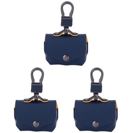 Gatuida 3pcs Luxury Leather Earphone Case Keychain Protective Cover for Wireless Charging Box Snap Closure Design Compatible Portable Travel Pouch for Earbuds