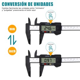 Vinabo Vernier Calliper Digital Calliper, 150 mm / 6 Inch Classic Caliper Digital with Large LCD Display for Outdoor Indoor and Depth Measurement Digital Caliper Electronic Measuring Tool