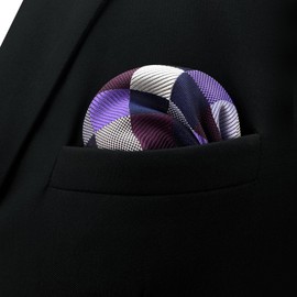 SHLAX&WING Checkered Silk Pocket Square for Men Multicolor Hanky 12.6 inches