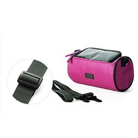 System-S 2-in-1 Bicycle Bag Handlebar Bag Bicycle Holder Bicycle Bag Shoulder Bag Protective Cover for 4.8 Inch Devices Smartphones in Pink