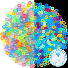 Lumbor37 Kit de Cuentas de Artesanía, 700 Piezas de Cuentas para Pulseras de Bricolaje, Fluorescentes, Ideal para Fiestas, Regalos y Manualidades DIY