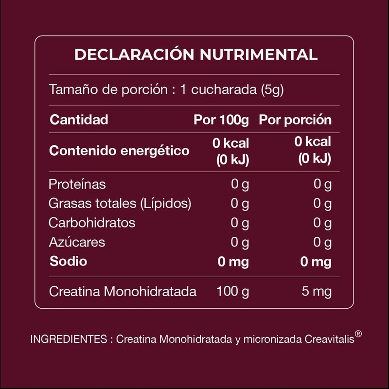 ATMA Creatina Monohidratada 300g Pura Creavitalis® 60 Porciones