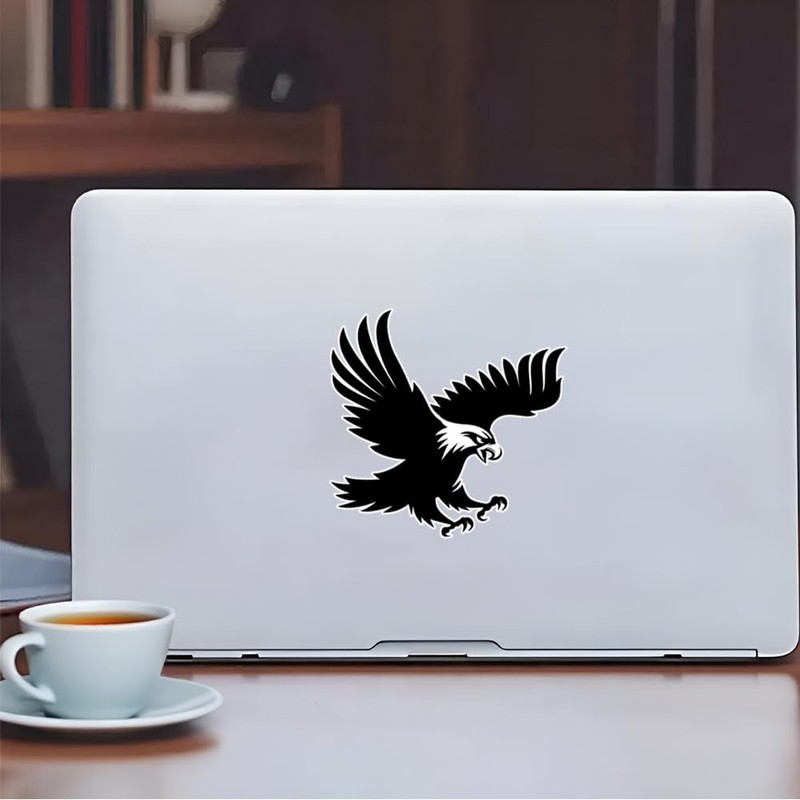 Black Eagle Vinyl Sticker 2-Pack, Waterproof Eagle Sticker for Car