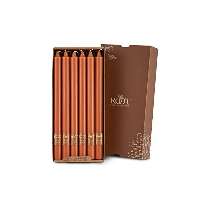 Root Candles 12-Count Unscented Dinner Candles Dripless Beeswax Enhanced Smooth