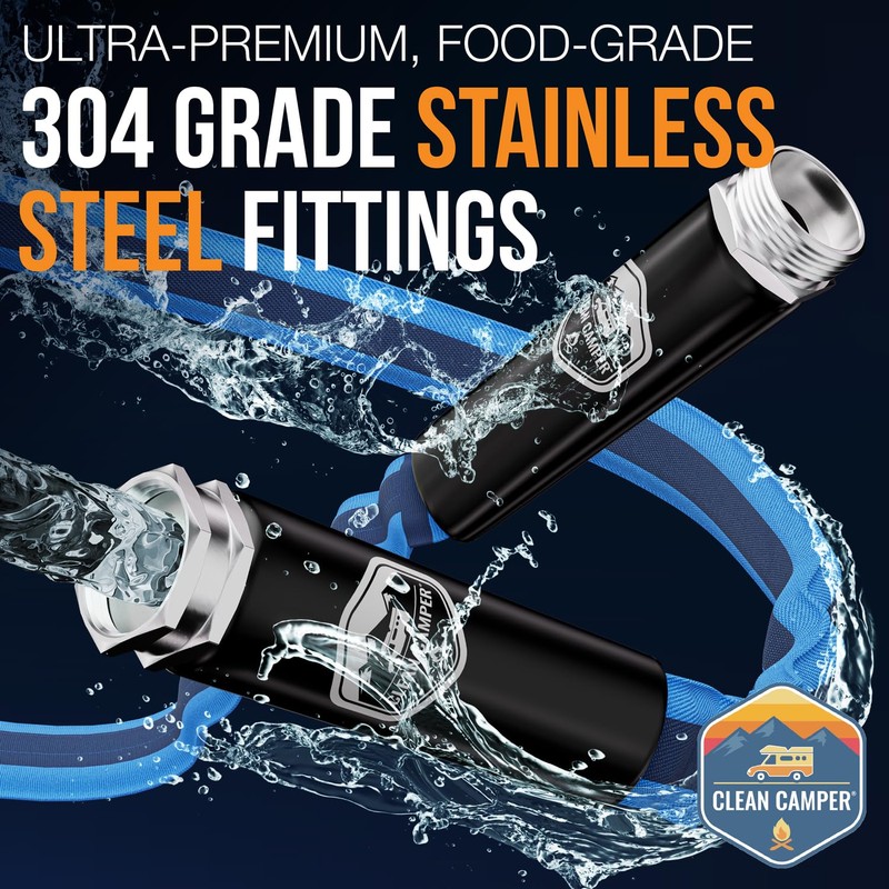 RV Fresh Water Drinking Hose 35' by Clean Camper- Kink