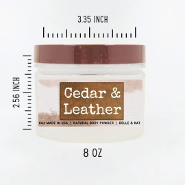 BELLE & KAT Cedar Leather Dusting Powder for Men & Women Talc-Free 8oz