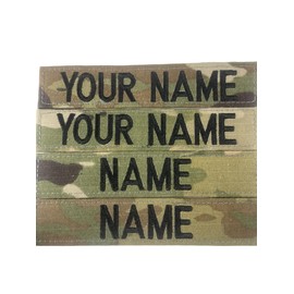 4 Pieces OCP Multicam Custom Name Tape & Army Tape, with Fastener