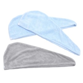 Ipetboom 3pcs Microfiber Hair Towels Fast Drying Hair Wraps for Women Ultra-Absorbent Coral Fleece Turbans for Shower for Curly Thick Frizzy
