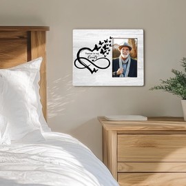 Lacama Memorial Picture Frame 4x6, Sympathy Gifts for Loss of Loved One, Condolence Grief Bereavement Memorial Gifts, Forever in Our Heart Photo Frame