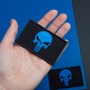 Bluyellow 2Pcs Blue Skull Patch Set, Embroidered Morale Tactical Patches,