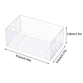 TopHomer Pack of 50 Transparent Ice Boxes, PET Ice Boxes, 9.5 x 5.4 x 3.8 cm, Transparent Treat Boxes, Pastry Containers for Kitchen, Baking, Wedding, Kids Birthday, Party Favors