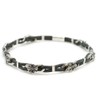 [One] Silver Flare Leather Choker Black Leather Cord Necklace for