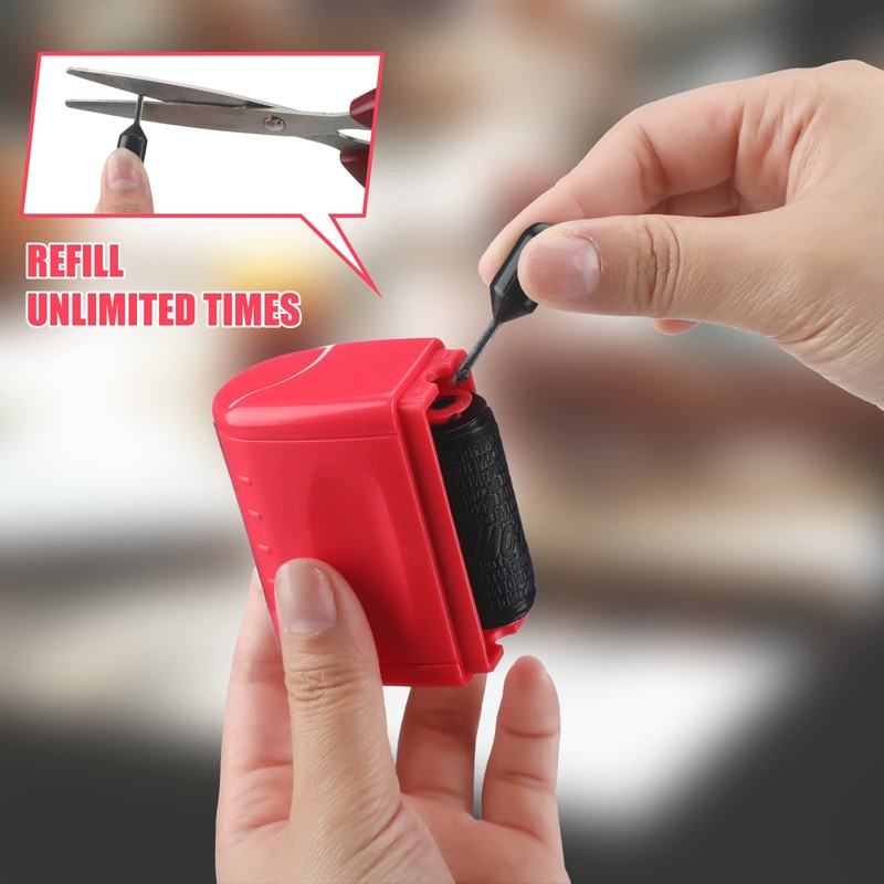 Colarr 6 Pack Rolling Ink Refills for Identity Protection Stamps,